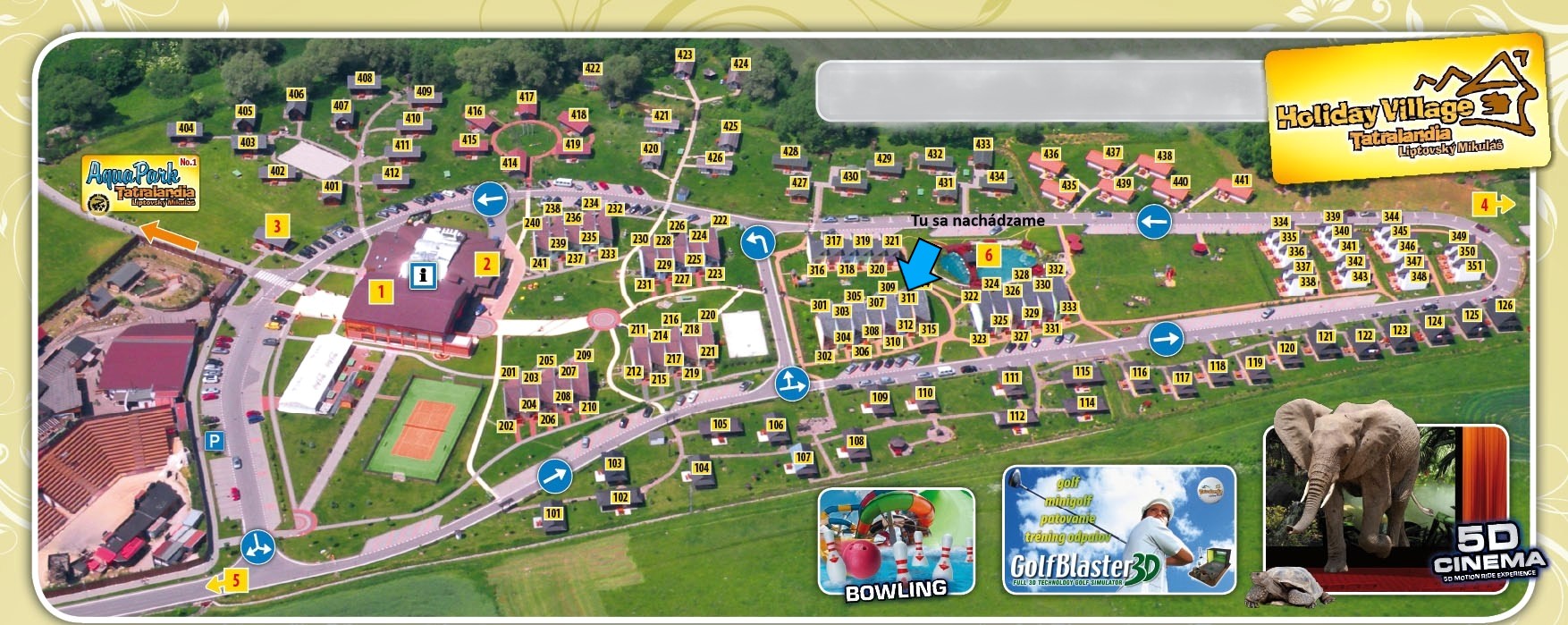 mapa areálu (zdroj: tatralandiavillage.sk)